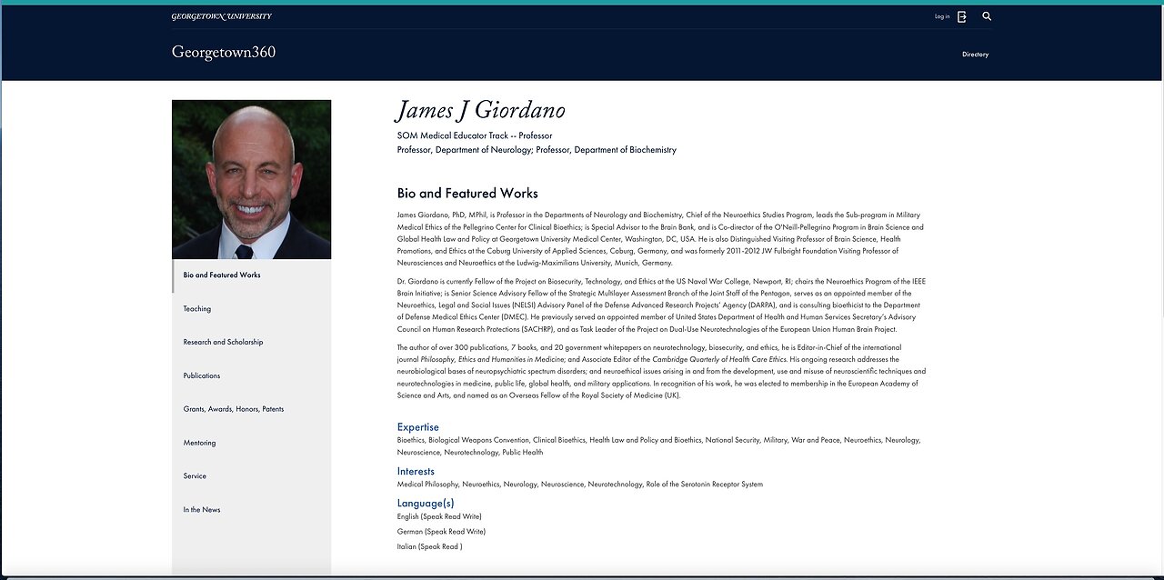 james giordano phd. explains nanotechnology used to create a genocidal holocaust. dr rima laibo.