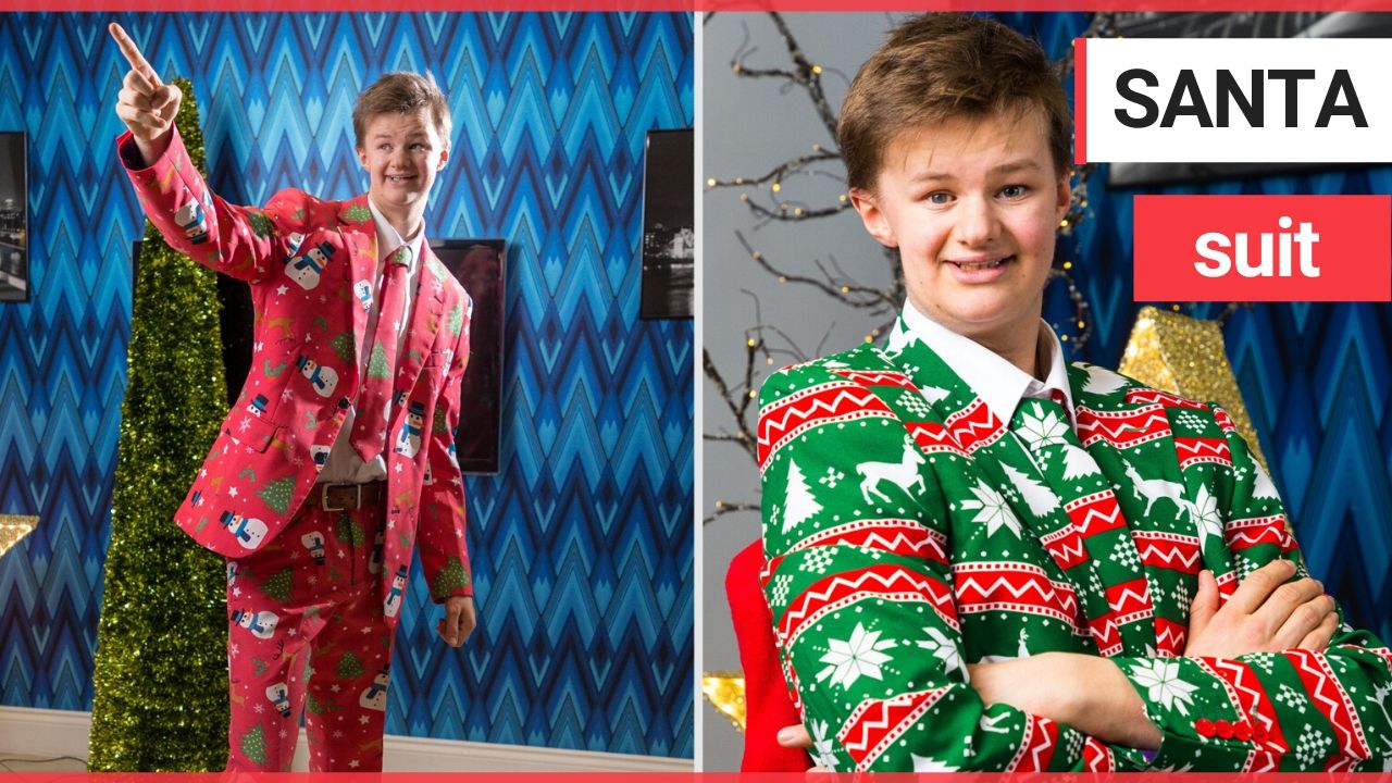 A sixth-form pupil is devastated after his Christmas suits were BANNED by "Grinch" teachers