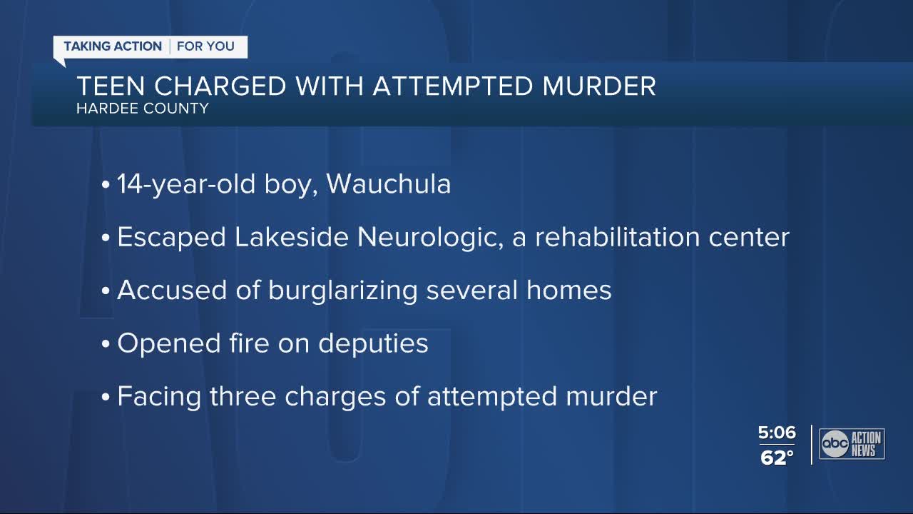 14-year-old Wauchula Florida boy faces attempted murder charges after alleged shootout with police