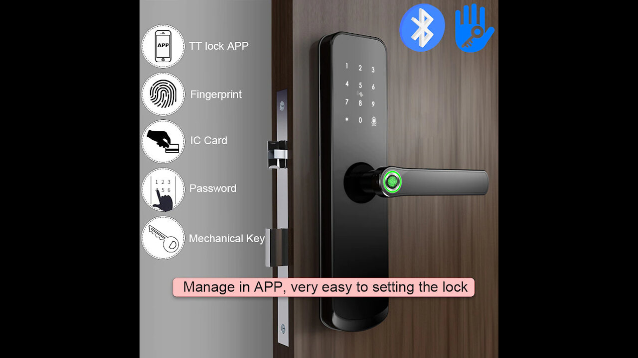 Intelligence Door Lock TTlock APP BT Fingerprint With Mortise Lock