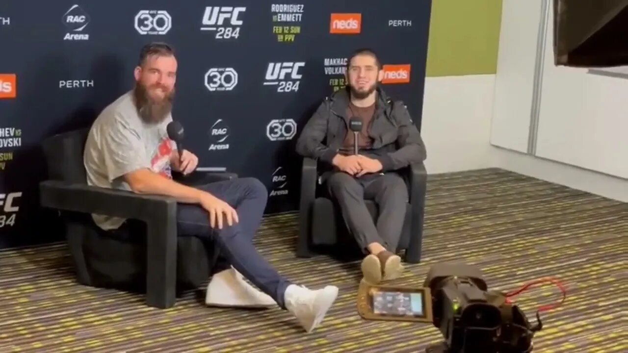 Sneak peek of Islam Makhachev's first interview in Australia