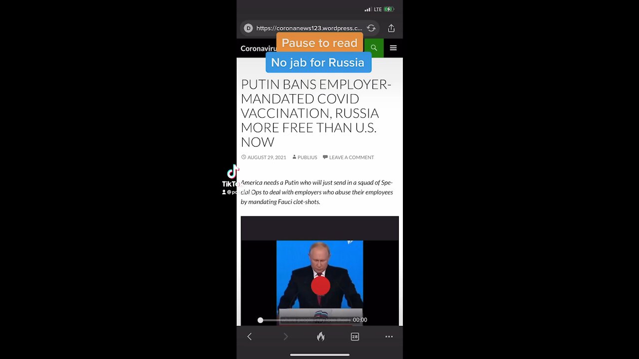 Putin say no to vaccine mandates