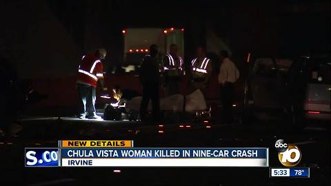 Chula Vista woman killed in nine-car crash