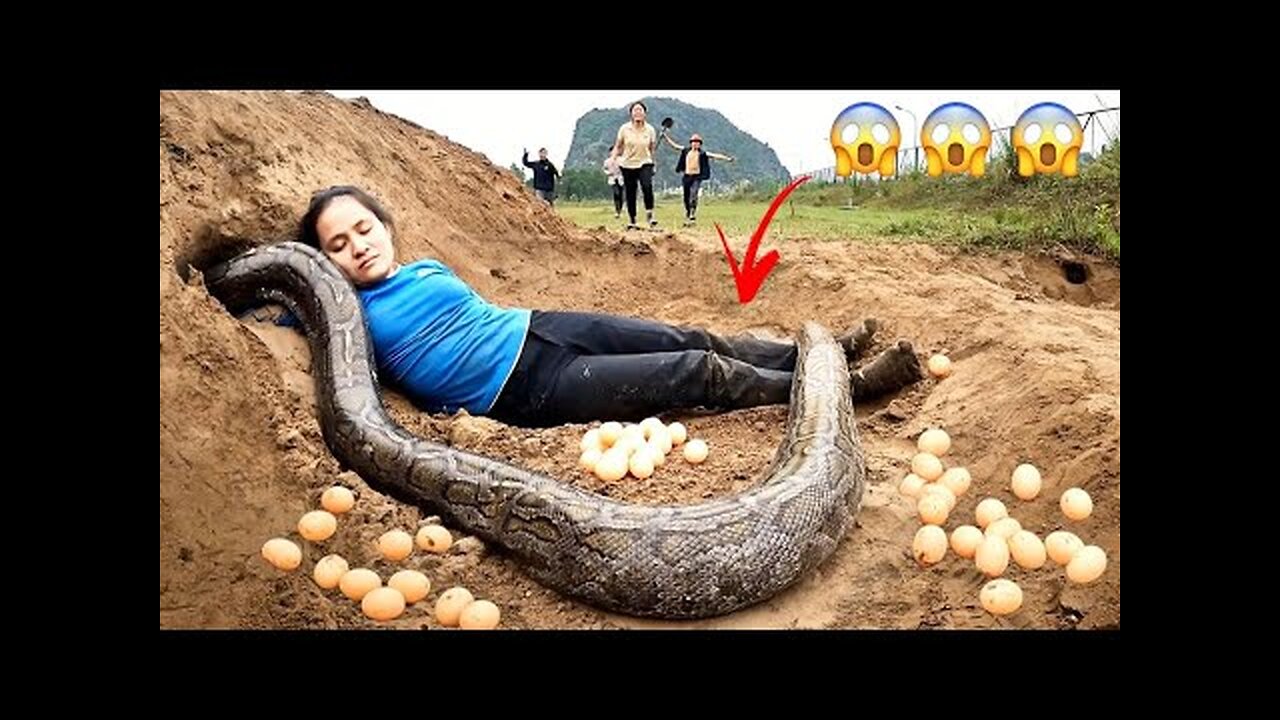 IMPOSSIBLE! Giant SNAKE Lay Eggs Hunters Saving Girl _ MIKE FISHING