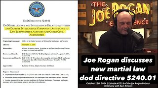 DOD Directive 5240.01 | DOD Directive 5240.01? | "Changing the Law to Make It Legal for the U.S. Military to Be Used to Use Lethal Force Against American Citizens On American Soil." - RJK Jr. (10/23/24) + H5N1 2024 Pandemic?