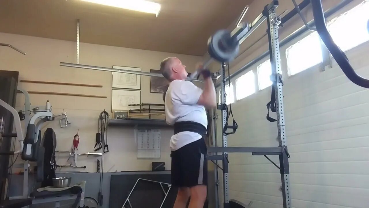 May15, 2022 weighted hypers, pin squats, press, rows, pullups