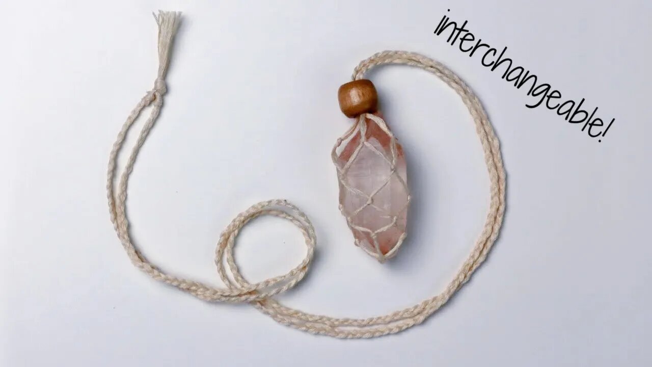 Interchangeable Macrame Crystal Necklace (DIY Tutorial)