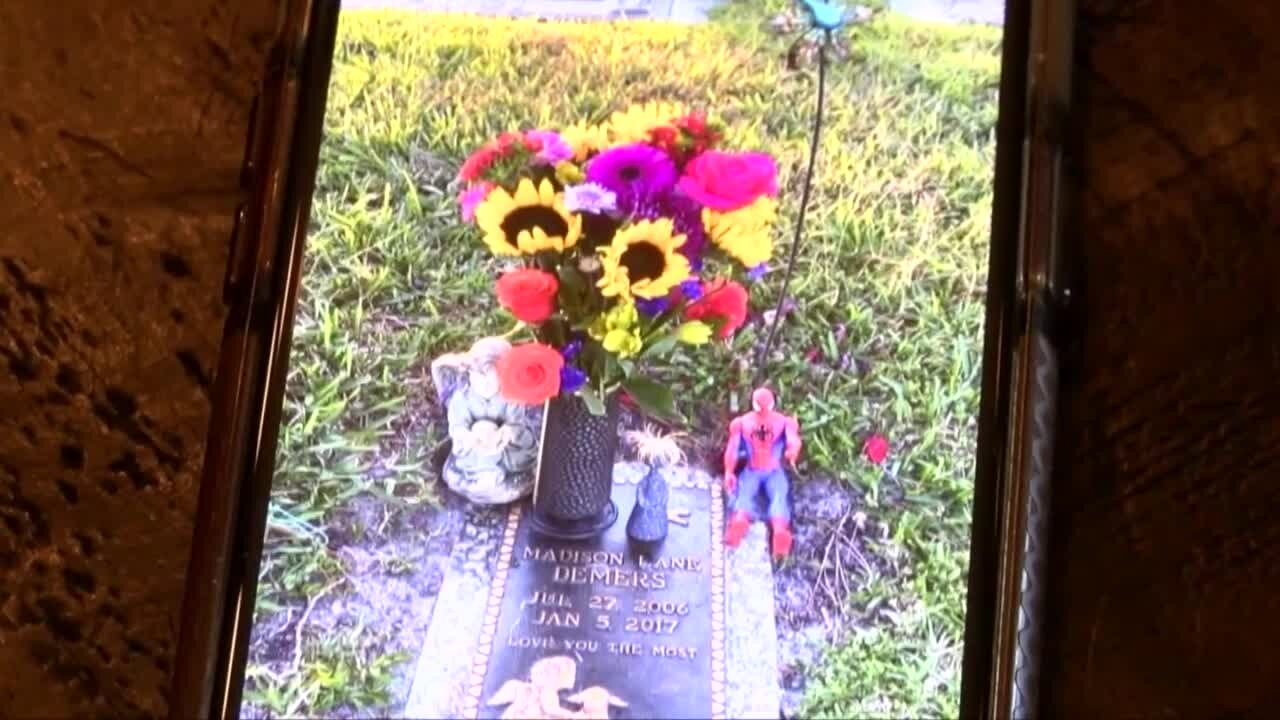 Decorations missing, broken at Palm City daughter's gravesite