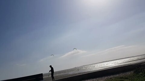 Kite surfers. south coast England 13th May 2022