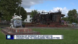 Person of interest in custody after fire at Heidelberg Project in Detroit