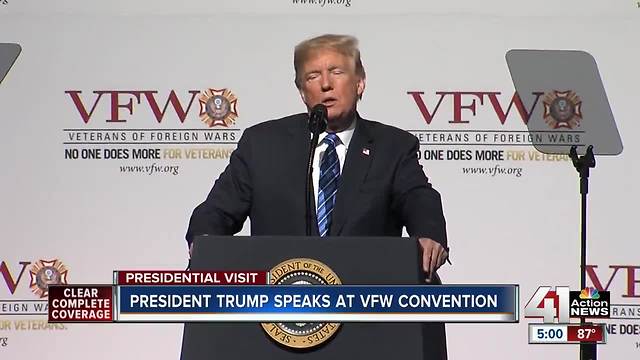 Trump hits back on critics of trade policy during VFW speech