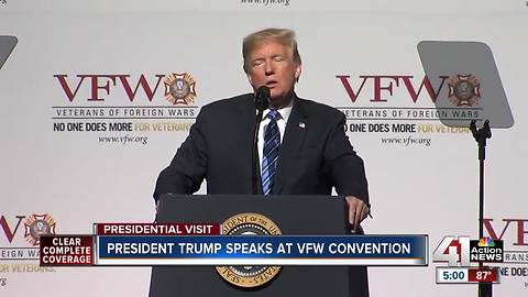 Trump hits back on critics of trade policy during VFW speech