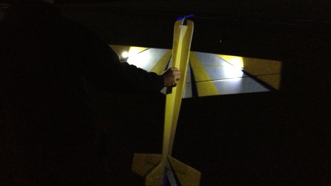 Night Flying Super EDGE 540 3D Foamy in Pure Darkness at RC Field