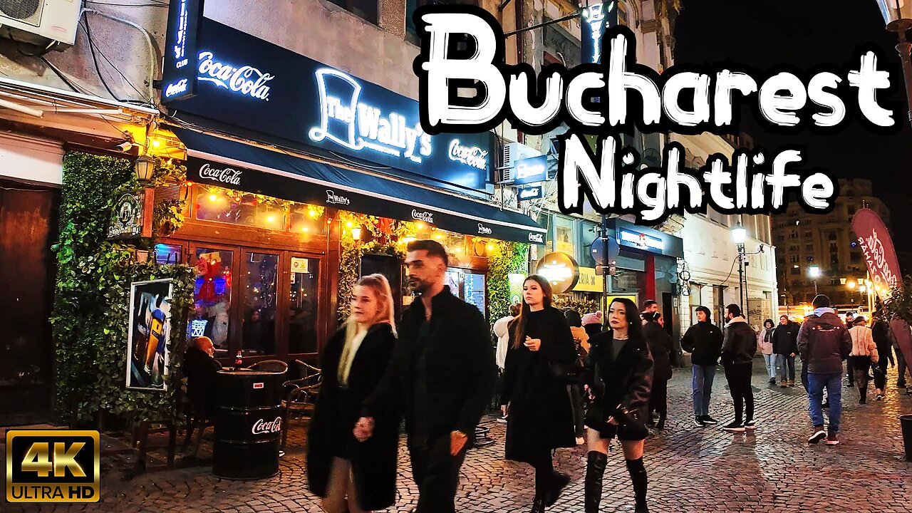 4k Walking Tour of Bucharest Old City Center - Nightlife Old Town Tour