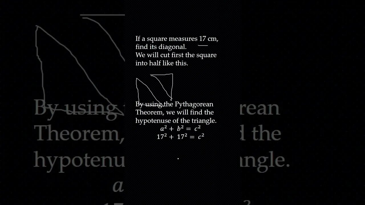 Detailed Explanation of Diagonal of a Square - Tagalog