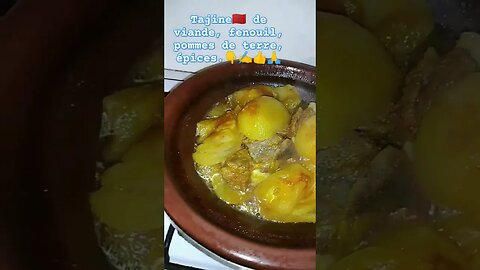 Tajine🇲🇦 de viande, fenouil, pommes de terre, épices.👇✍️👍🙏