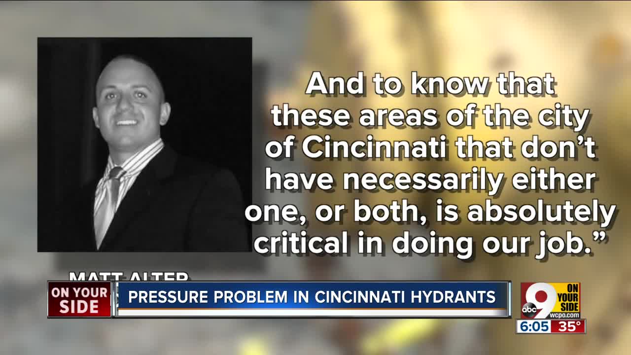 Low water pressure was again an obstacle for Cincinnati fire crews