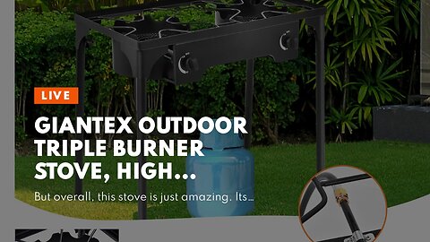 Giantex Outdoor Triple Burner Stove, High Pressure 3 Burner Stand Max. 225,000 BTU total, 0-20...