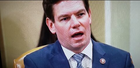 Eric Swalwell wearing Great Seal of the United States [RED]