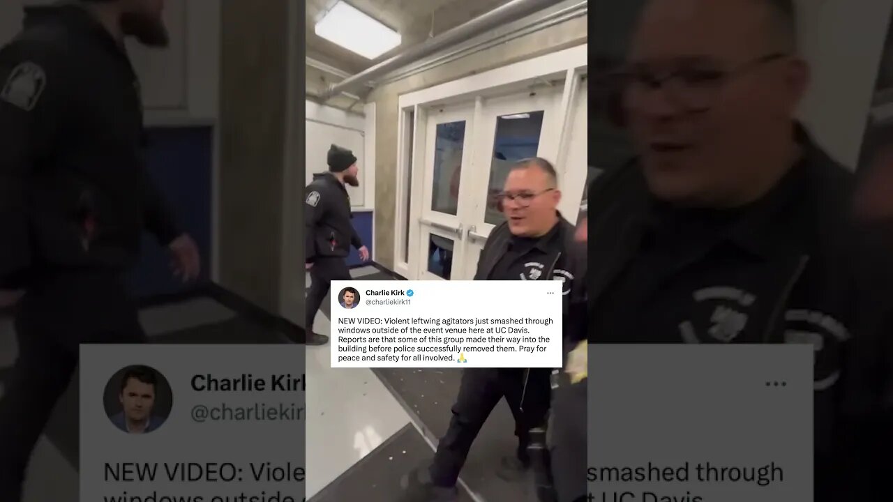 🚨BREAKING: ANTIFA SMASHES WINDOWS OF UC DAVIS AUDITORIUM PROTESTING CHARLIE KIRK