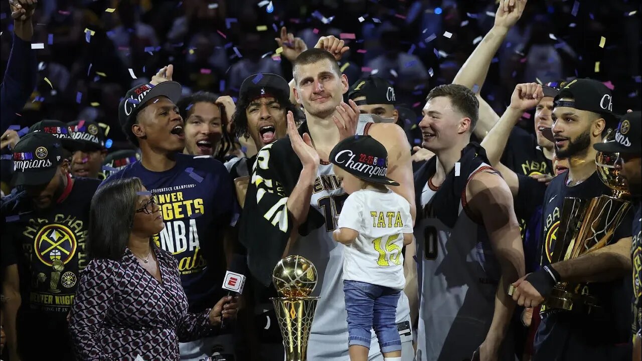 Denver Nuggets Fans and Players Celebrating