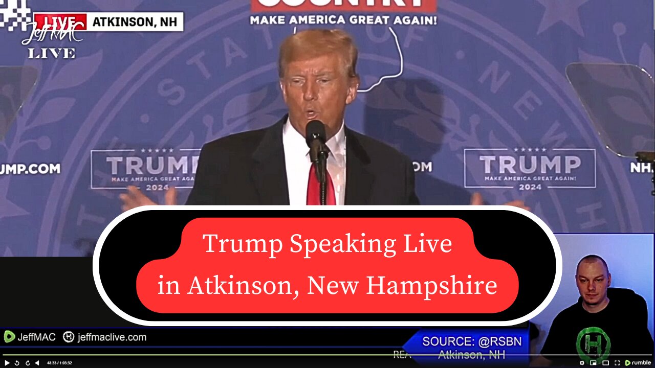 Trump Speaking Live in Atkinson, New Hampshire