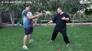 Guy cracks open watermelon using just his fingers