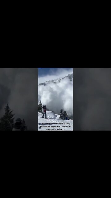 Incredible moment massive avalanche descends from Utah mountain #shorts