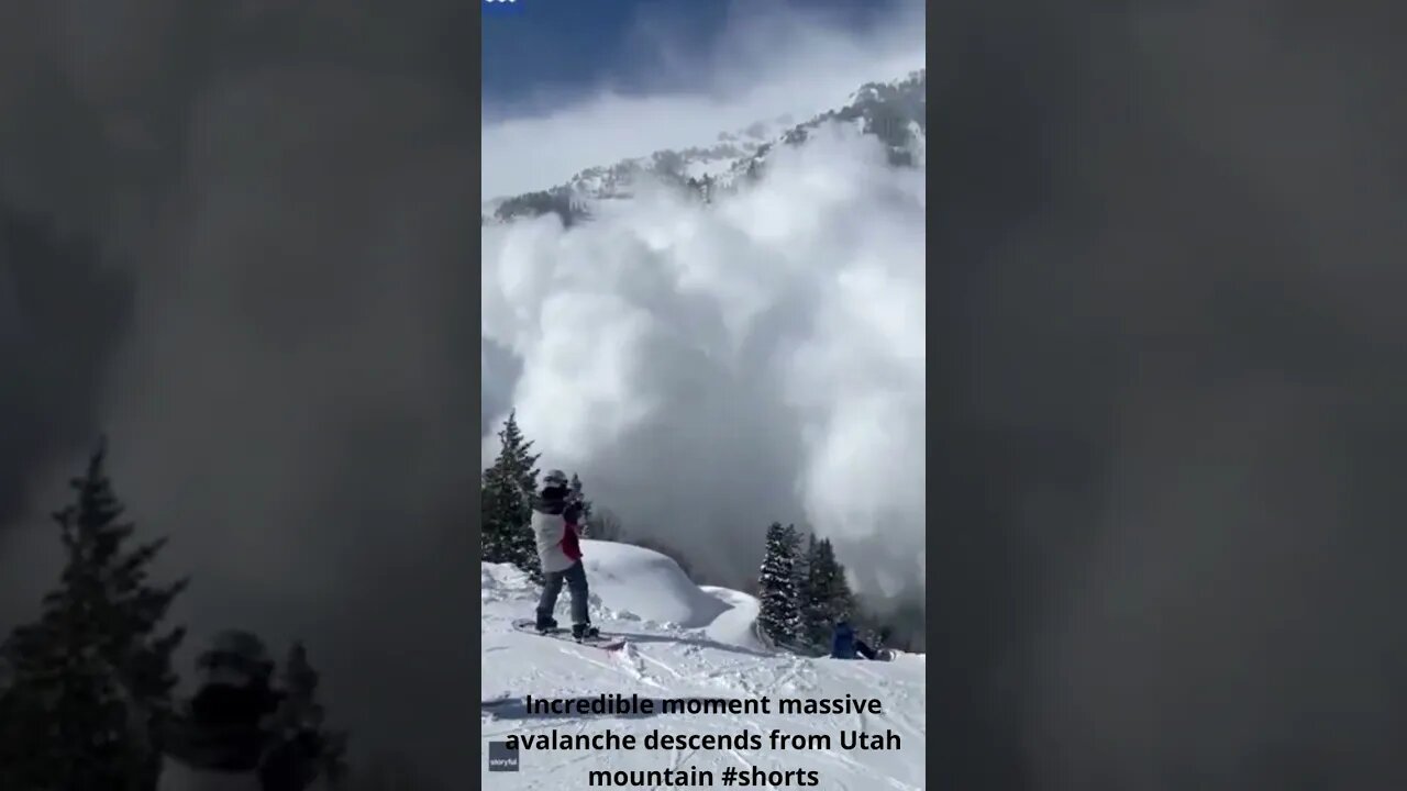 Incredible moment massive avalanche descends from Utah mountain #shorts