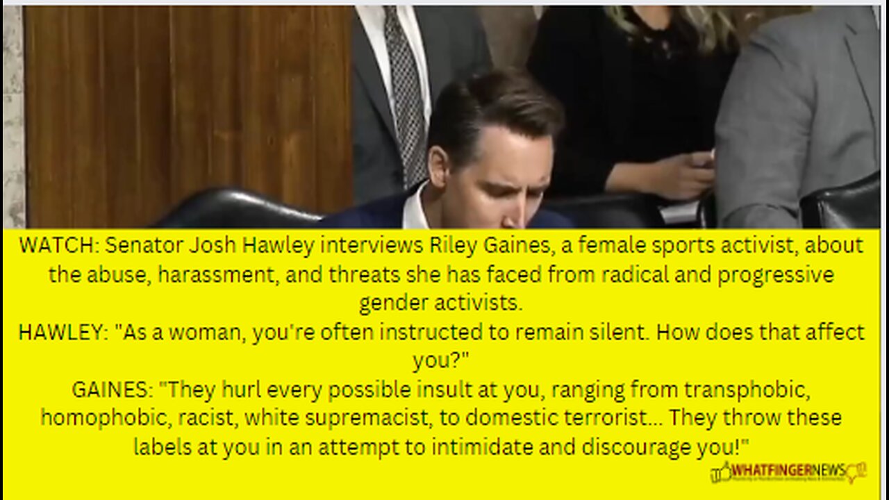 WATCH: Senator Josh Hawley interviews Riley Gaines, a female sports activist