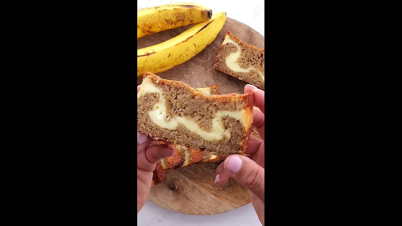 Look at this SWIRL! Cream Cheese Banana Bread #recipe