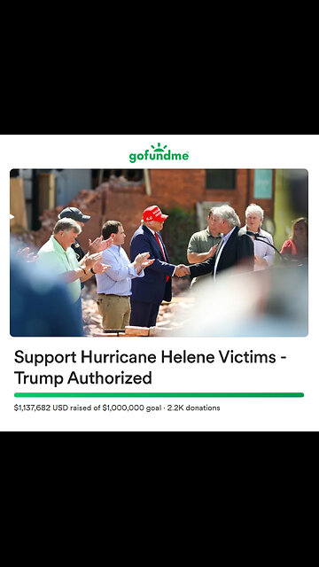 TRUMP❤️🇺🇸🥇🪽CONTRIBUTE HELP🤍🇺🇸🏅🪽🚚OPENS GOFUNDME TO ASSIST HURRICANE VICTIMS💙🇺🇸🏅🪽🌊🏚️🌊⭐️