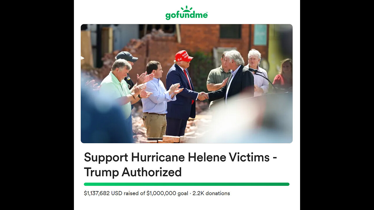 TRUMP❤️🇺🇸🥇🪽CONTRIBUTE HELP🤍🇺🇸🏅🪽🚚OPENS GOFUNDME TO ASSIST HURRICANE VICTIMS💙🇺🇸🏅🪽🌊🏚️🌊⭐️