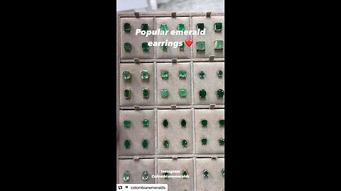 Best selling classic popular stud Colombian emerald gold platinum silver earrings perfect gift