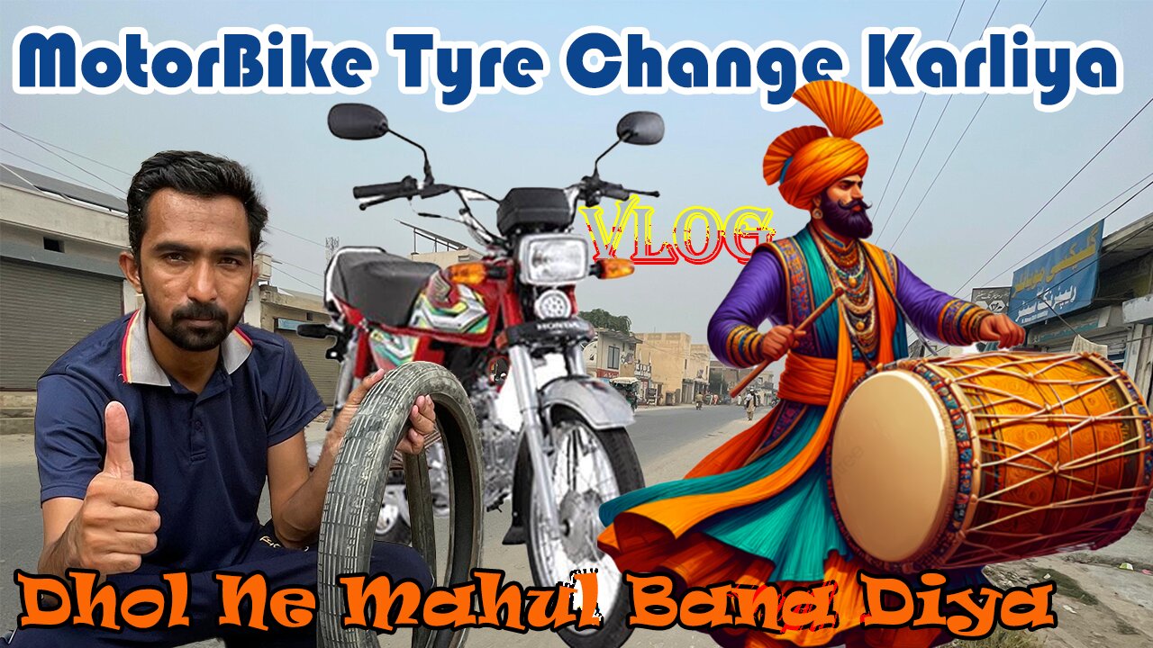 Changed Motorbike tyre by myself | Pakistani Vlog | Malik Ramzan Isra