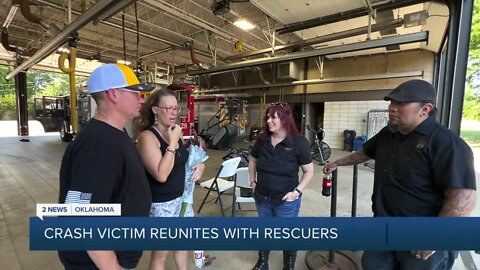 Motorcycle crash victim reunites with rescuers