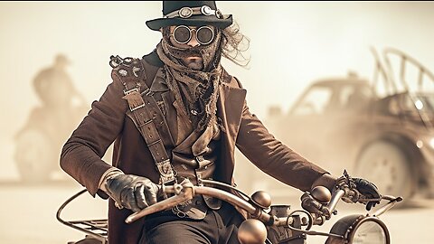 BURNING MAN FESTIVAL - STEAMPUNK MEN / AI generated
