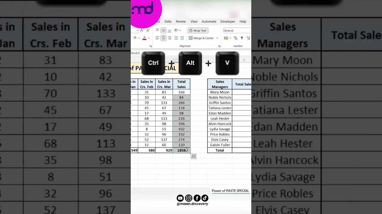 Copy only cell value in excel