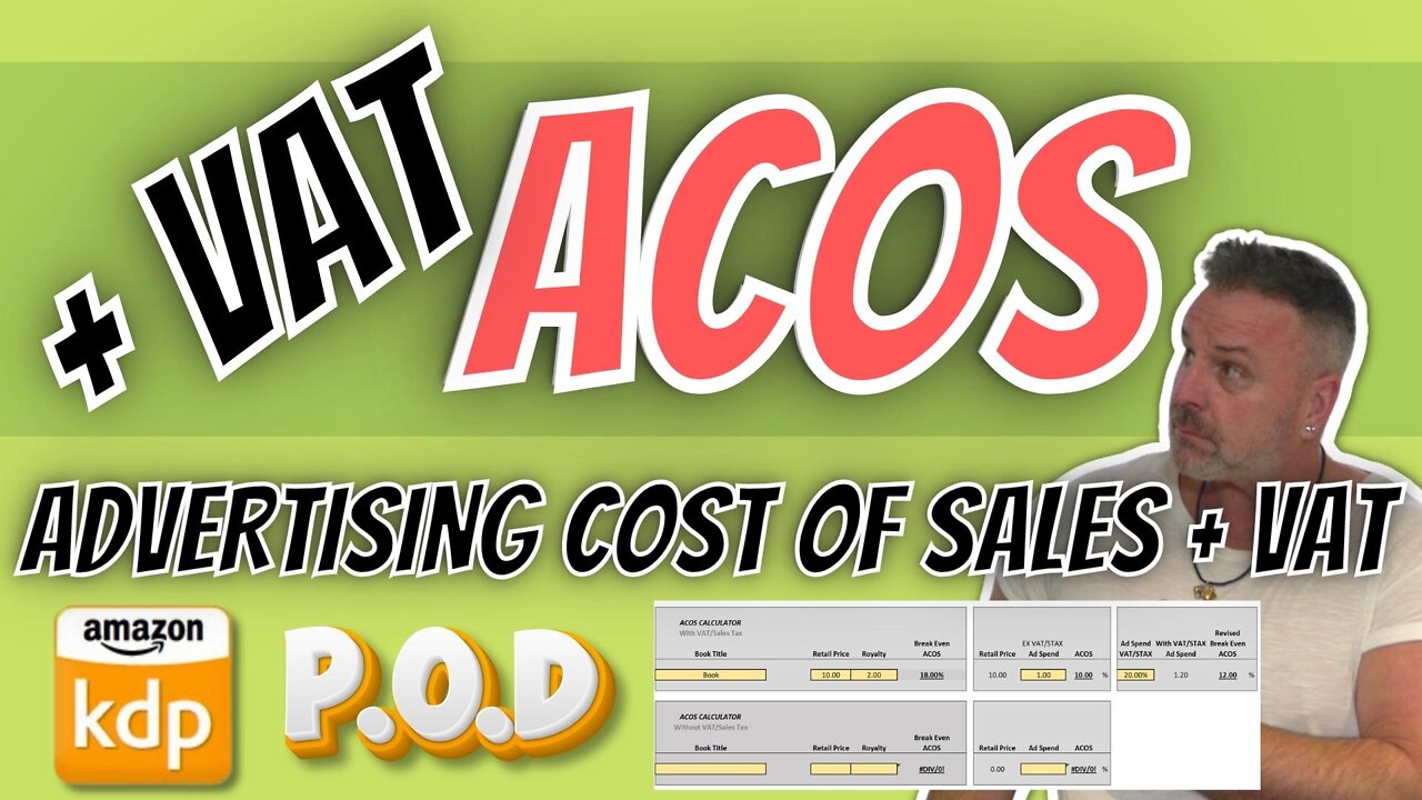 ACOS + VAT. ACOS for Amazon KDP and POD Products. Adding Amazon Advertising VAT or Sales Tax.