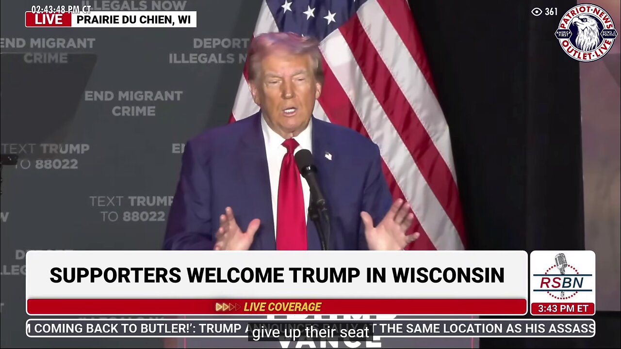 LIVE REPLAY: President Trump Delivers Remarks in Prairie du Chien, WI. | 09-28-2024