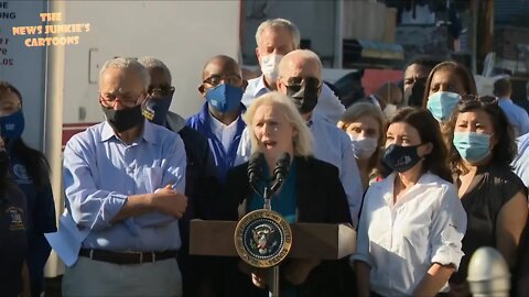 Democrat politicians praising Biden and each other in Queens.