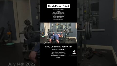 Bench press fail | can’t enjoy success without failure