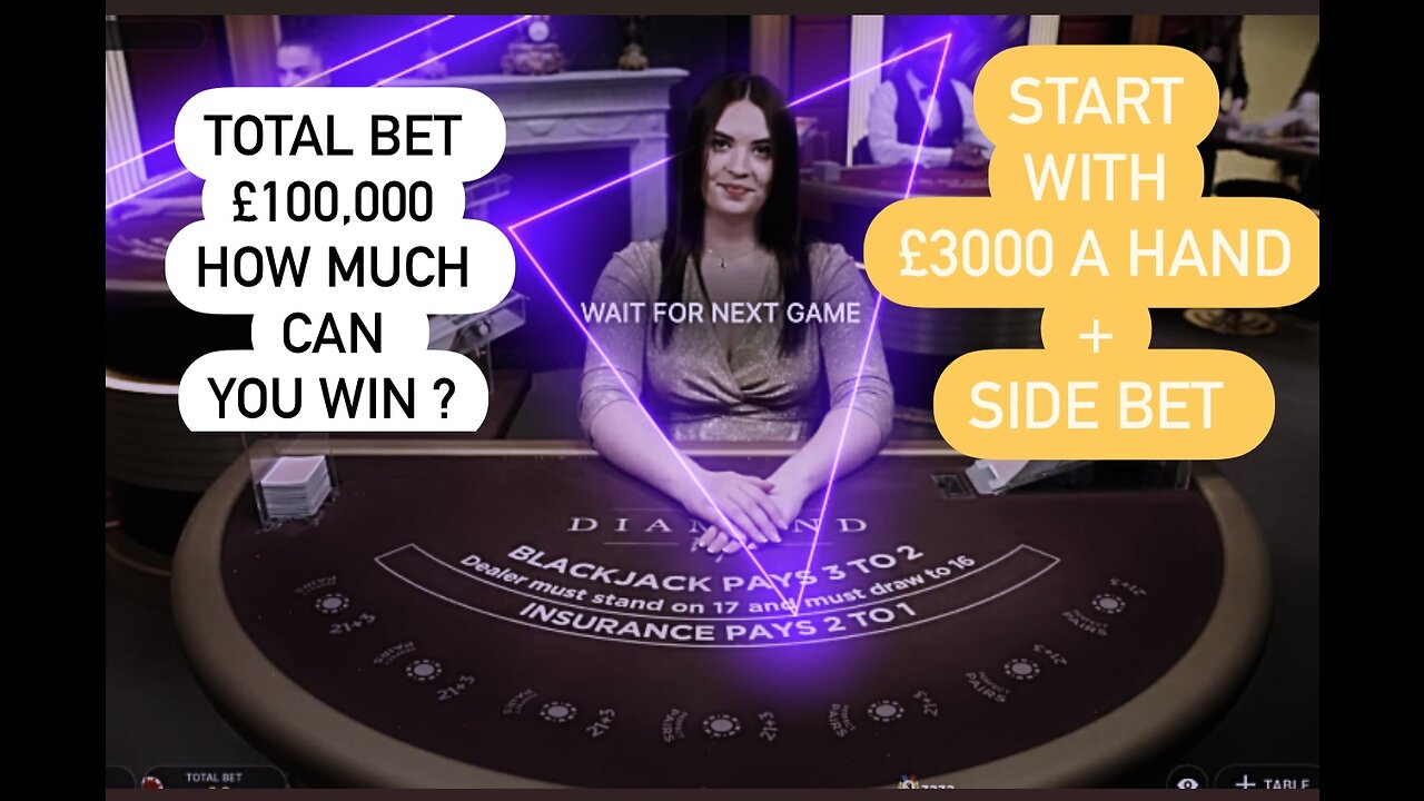 How Much Can you make with £3000 Hand+Sidebet on blackjack?