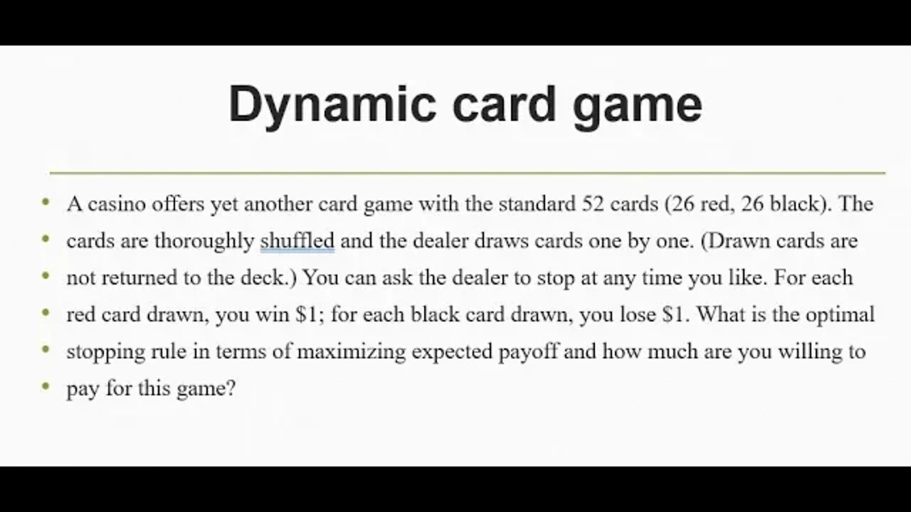 Probability interview question: Dynamic card game