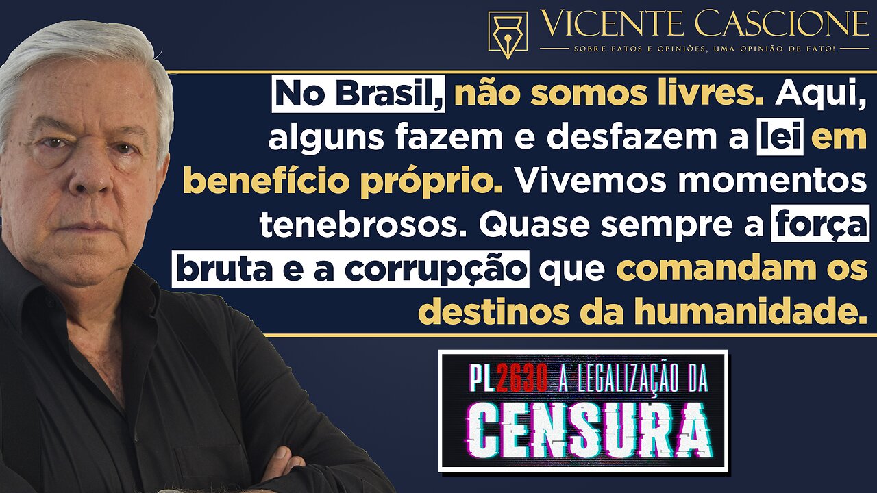 BRASIL, UMA PÁTRIA TORTA. JURISTA FALA SOBRE A FORÇA MALIGNA QUE TENTA CALAR A POPULAÇÃO.