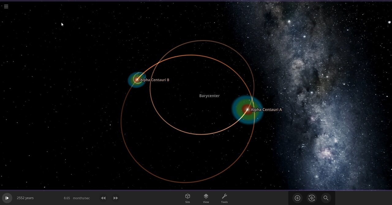 Alpha Centauri A And B Barycenter or Binary Star System — Universe Sandbox 2