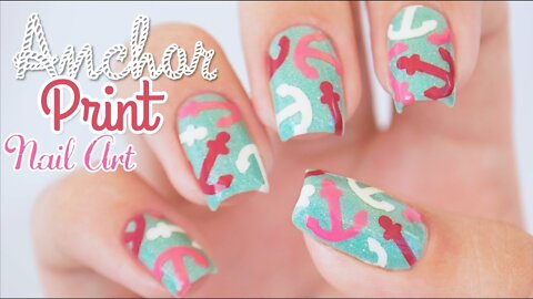 Anchor Print Nail Art _ using a 'Craft Puncher' & Miracle Mat