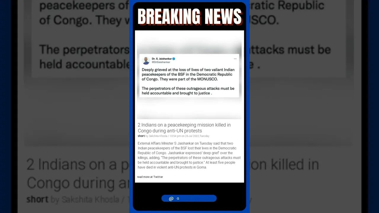 2 Indians on a peacekeeping mission killed in Congo during anti-UN protests #shorts #news