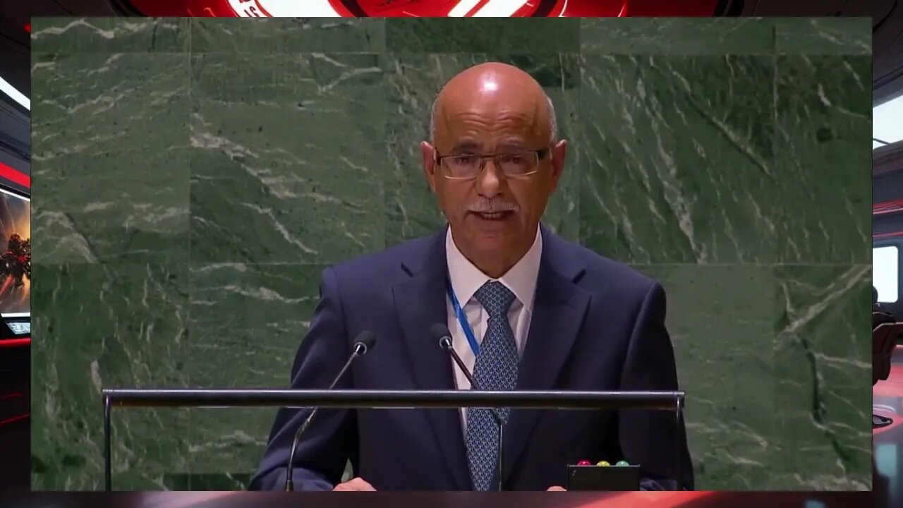 A representative for Iraq addresses the General Assembly emergency session on Gaza
