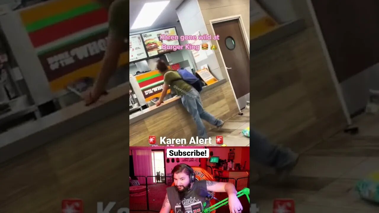 Wild Karen trashes a Burger King